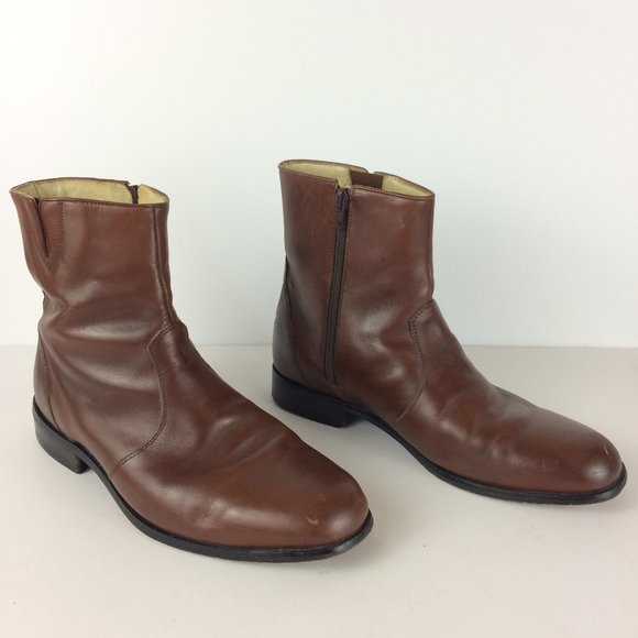 Florsheim Other - Florsheim Men's Brown Leather Zip Up Boots Sz 9/5